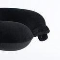 Travel Neck Pillow, Top Memory Foam Pillow for Head Support, Ideal for Airplanes, Cars, and Home Recliners, Adjustable and Soft (Black)