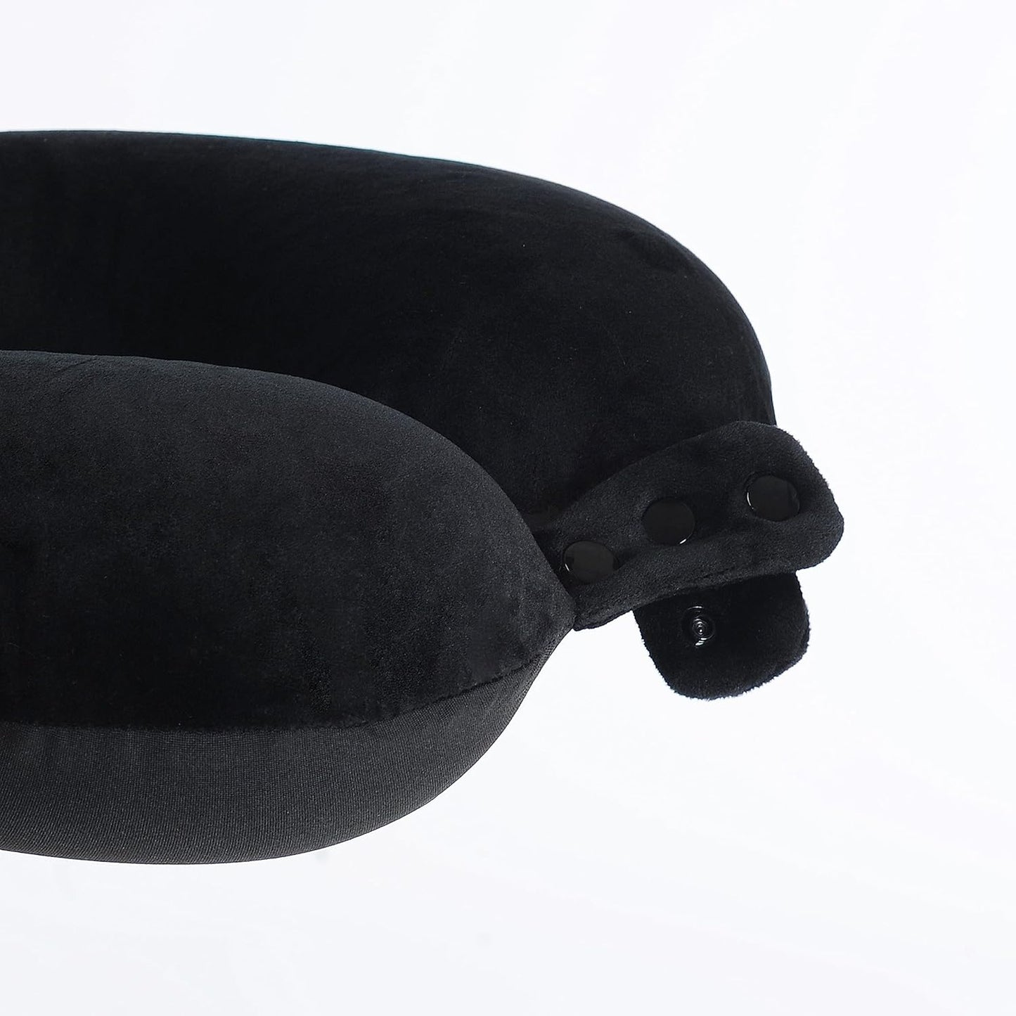 Travel Neck Pillow, Top Memory Foam Pillow for Head Support, Ideal for Airplanes, Cars, and Home Recliners, Adjustable and Soft (Black)