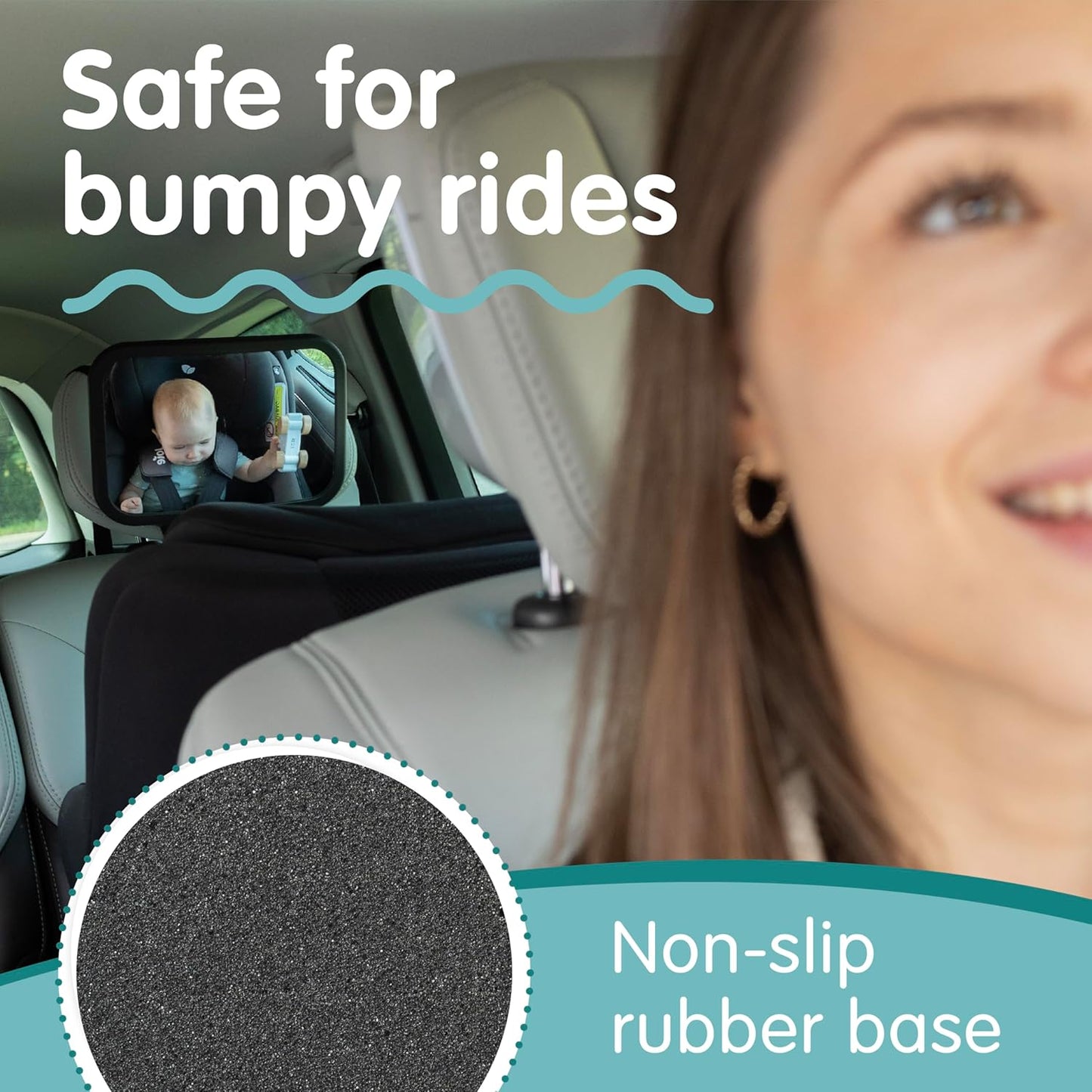 Onco Baby Car Mirror for Back Seat - Double Award-Winning, 100% Shatterproof Mirror, 360° Baby Must Haves, New Born Essentials, Car Mirror Rear Facing, Universal & Shake-Proof
