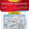 Command Wire Hooks Value Pack, Small, Clear, 9 Hooks 12 Small Strips
