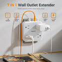 Wall Outlet Extender, TESSAN 4 Multi Plug Outlet Splitter with 1 USB C and 2 USB A Charging Ports, Multiple Plug Extension Block with Surge Protector for Home, Kitchen, Office, Dorm, Gray
