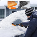 AstroAI 27" Snow Brush and Detachable Ice Scraper with Ergonomic Foam Grip for Cars, Trucks, SUVs (Heavy Duty ABS, PVC Brush, Orange)