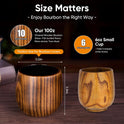 Charred Wooden Bourbon Drinking Glass Set with Whiskey Ice Stones & Tongs, 2 Pack 10oz Old Fashioned Whiskey Glasses, Perfect Presents for Boyfriend Father Friends