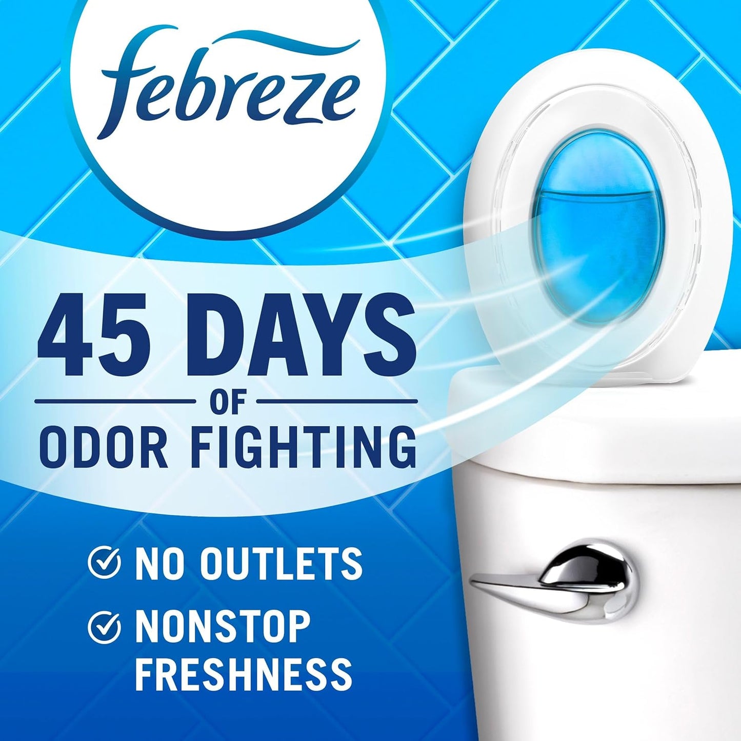 Febreze Odor-Fighting, Plug in Alternative, Air Fresheners for Home and Bathroom, Kitchen & Closet, Linen & Sky Scent, 4 Count