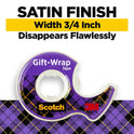 Scotch Tape Gift Wrap Tape, 19mm Wide x 10.1m, 3 Rolls in Dispensers