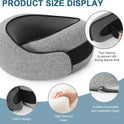 Adjustable Travel Neck Pillow with Hood - Memory Foam Support for Deep Sleep & Neck Pain Relief on Long Flights & Road Trips, Light-Block & Foldable Design for Ultimate Comfort, Grey