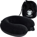 Travel Neck Pillow, Top Memory Foam Pillow for Head Support, Ideal for Airplanes, Cars, and Home Recliners, Adjustable and Soft (Black)