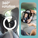 Onco Baby Car Mirror for Back Seat - Double Award-Winning, 100% Shatterproof Mirror, 360° Baby Must Haves, New Born Essentials, Car Mirror Rear Facing, Universal & Shake-Proof