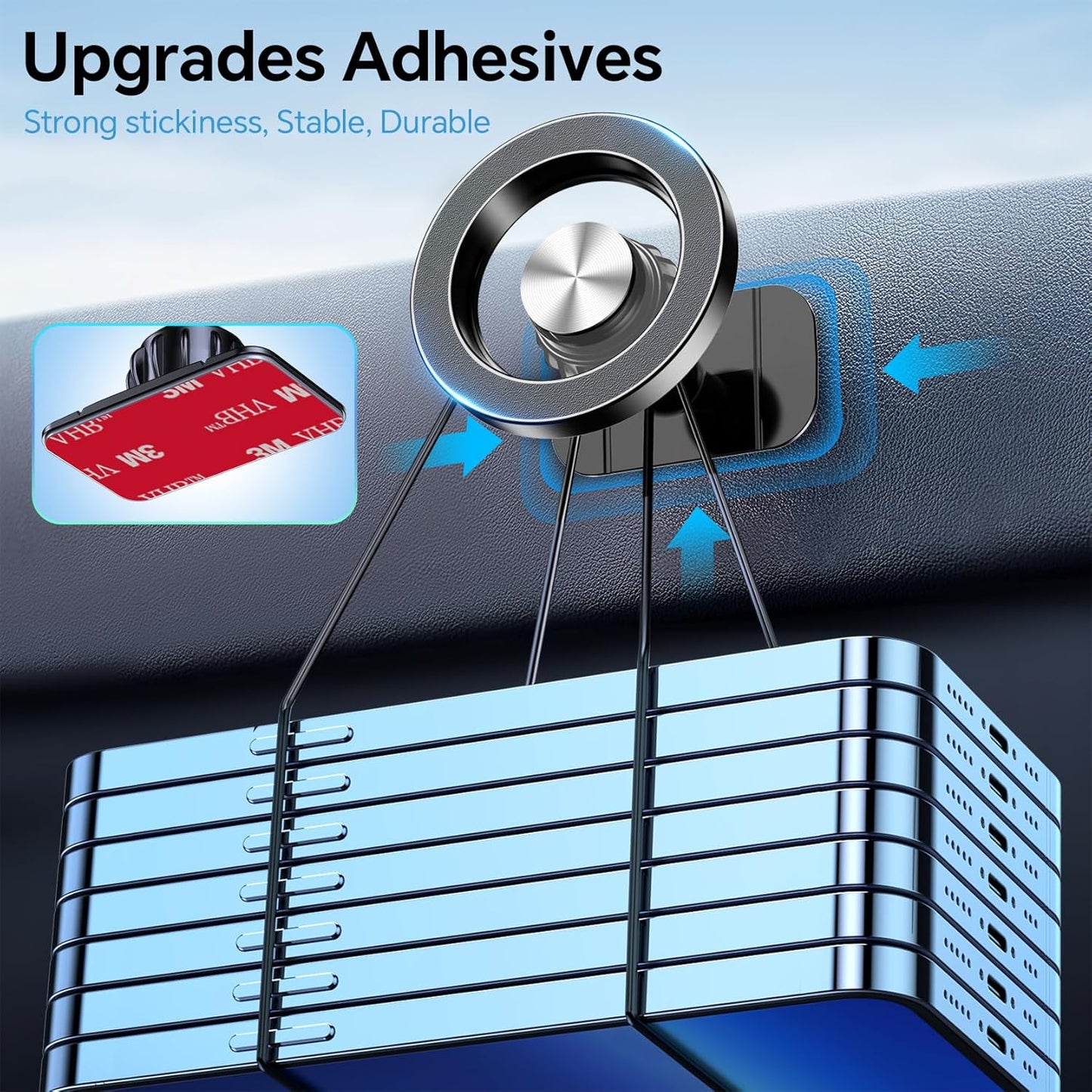 Kaistyle for Magsafe Car Mount【20 Strongest Magnets】Magnetic Phone Holder for Car Phone Holder Mount Dash【360°】Cell Phone Mount for Car Accessories for Women Men iPhone 17 Pro Max Air 16 15 14 13 12