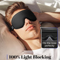 WAOAW Sleep Mask Travel Essentials - 3D Blackout Eye Mask for Sleeping - Soft Breathable Adjustable Light Blocking Eye Covers for Men and Women - Comfortable Night Mask for Travel Flight (Black)