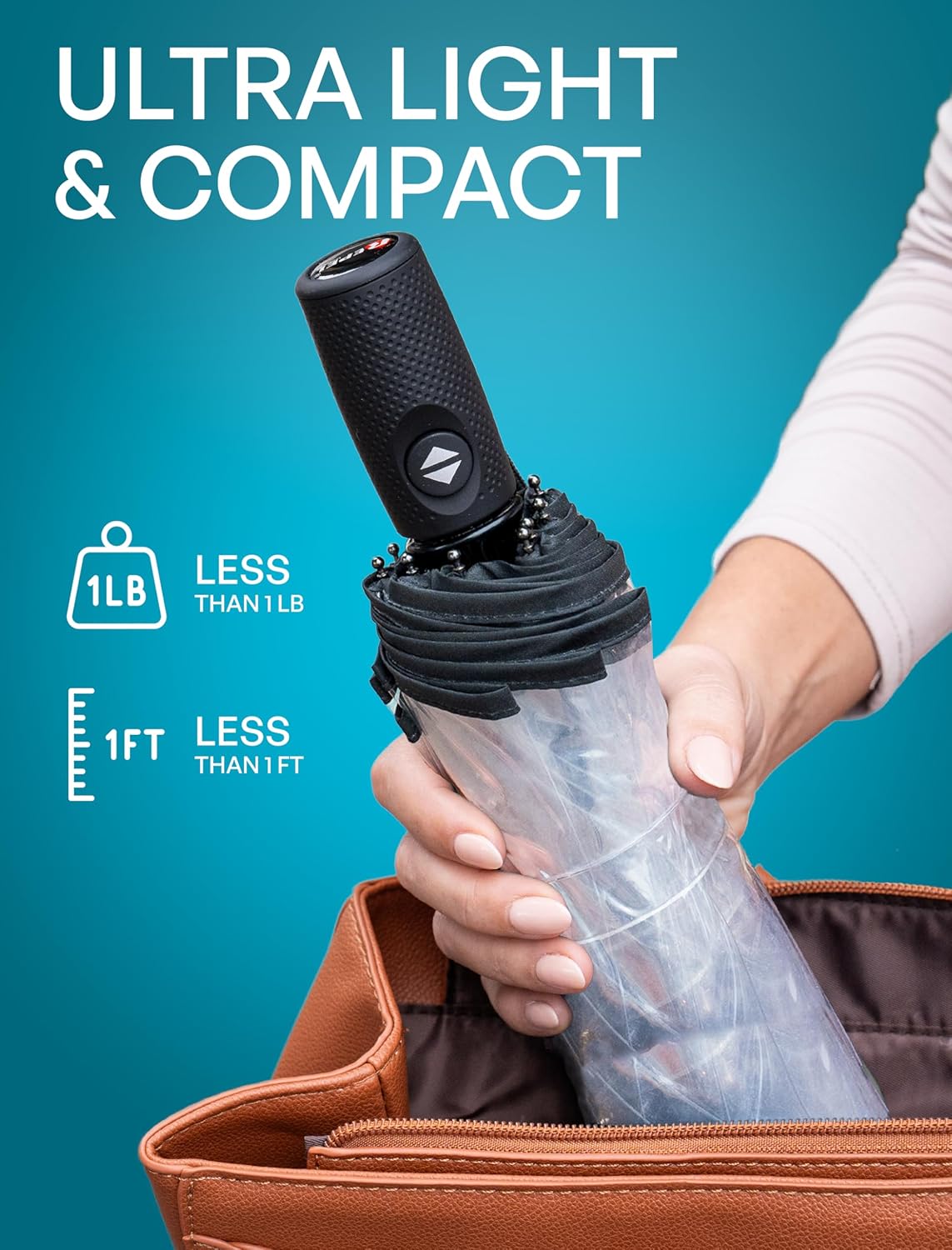Repel Windproof Travel Umbrella - Compact & Withstands Winds up to 100MPH, Strongest Premium Auto Folding Umbrella for Rain and Sun - Durable, Light & Portable for Women & Men, Fits Backpack & Cars