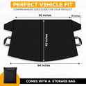 EcoNour Windshield Cover for Ice and Snow | Durable 600D Oxford Fabric | Waterproof Winter Car Cover for Compact Cars, Small SUV and Small Sedan | Essential Car Winter Accessories | Small (64" x 42")