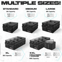 FORTEM Car Trunk Organizer, Collapsible Multi Compartment Car Organizer, Foldable SUV Storage for Car Accessories for Women Men, Non Slip Bottom, Securing Straps, Soft Cover 50L (Black, Standard)