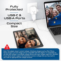 Ceptics International Travel Plug Adapter Set (Type A, B, C, D, E/F, G, H, I, J, K, L, M, N) - 4 in 1 - 2 Canadian Socket - 1 USB & 1 USB-C (3.1A) - Compact & Powerful (PAK-ALL)