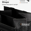 HOTOR Trunk Organizer - Car Organizer, Foldable Trunk organizer for SUVs & Sedans, Car Accessories, Tools, Sundries, 2 Compartments, Black