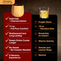 The Original Charred Wooden Bourbon Drinking Glass Bourbon Gifts for Men | Whiskey Glasses For Dad | Great Whiskey Gifts for Men Who Have Everything | Perfect Presents For Boyfriend or Dad (2 Pack)
