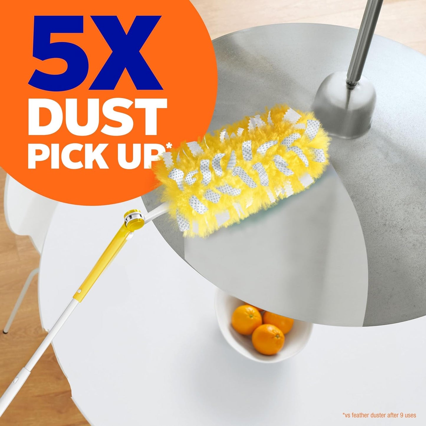 Swiffer Duster Kit with 3ft Extendable Handle, Heavy Duty Dusting Starter Kit with 4 Refills, for Ceiling Fans, Vents and Hard to Reach Places