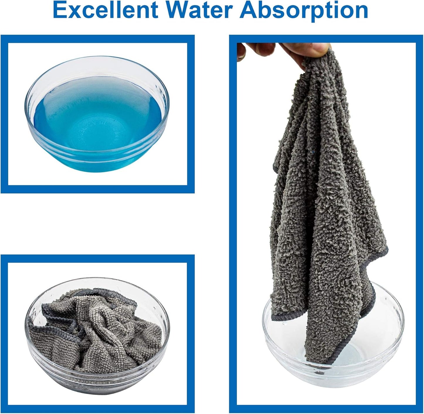 FIXSMITH Microfiber Cleaning Cloth - Pack of 8, Size: 12 x 16 in, Multi-Functional Cleaning Towels, Highly Absorbent Cleaning Rags, Lint-Free, Streak-Free Cleaning Cloths for Car Kitchen Home Office.