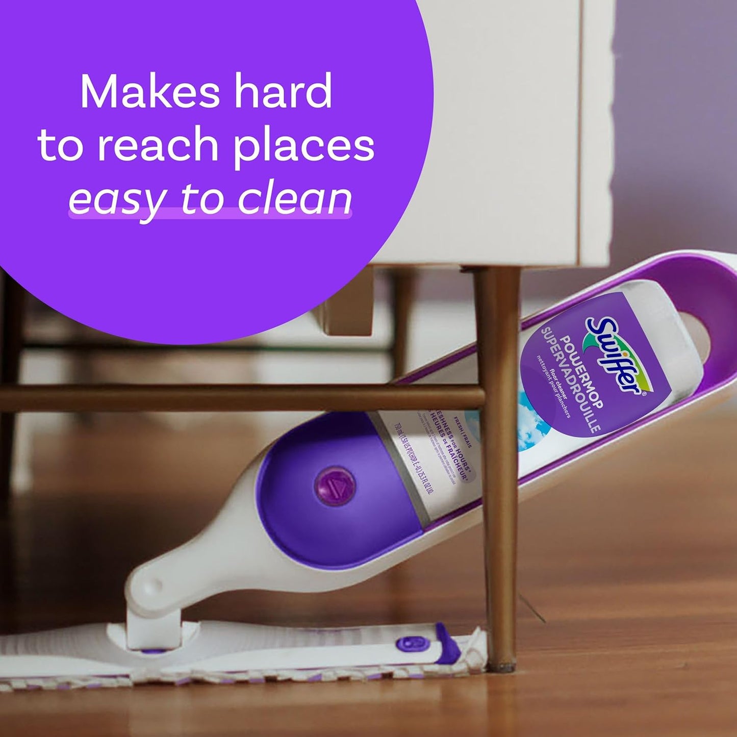 Swiffer PowerMop Multi-Surface Mop Kit for Floor Cleaning, Fresh Scent, Mopping Kit Includes PowerMop, 2 Mopping Pad Refills, 1 Floor Cleaning Solution with Fresh Scent and 2 Batteries