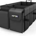 HOTOR Trunk Organizer - Car Organizer, Foldable Trunk organizer for SUVs & Sedans, Car Accessories, Tools, Sundries, 2 Compartments, Black