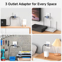 Cable Matters [cUL Listed] 3-Pack 3 Outlet Wall Adapter (3 Outlet Power Cube Tap, Outlet Splitter, Multi Plug Outlet, 3 Way Plug Adapter) in Gray