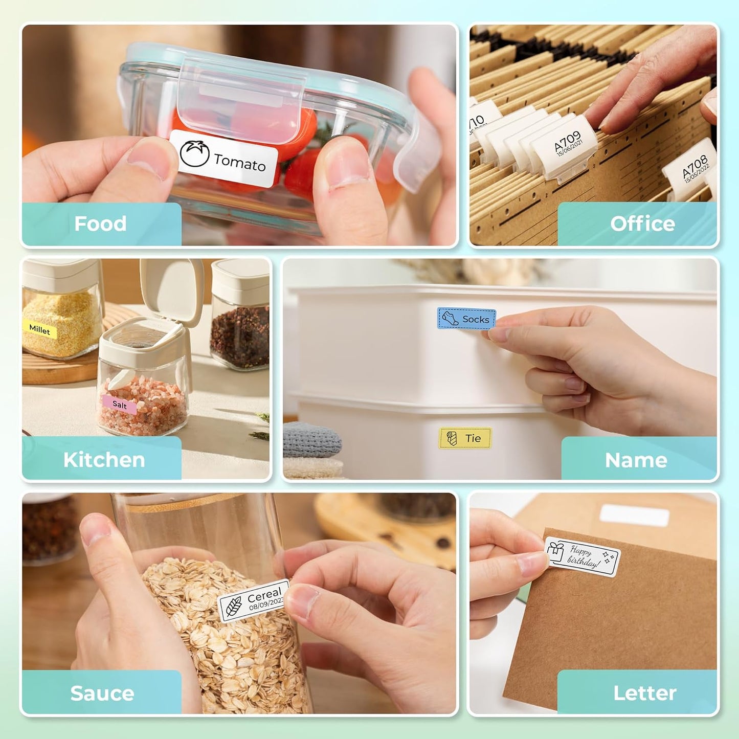 Nelko Label Maker Machine with Tape, P21 Portable Bluetooth Label Printer, Wireless Built-in Cutter Sticker Maker Mini Label Makers with Multiple Templates for School Organizing Office Home, White