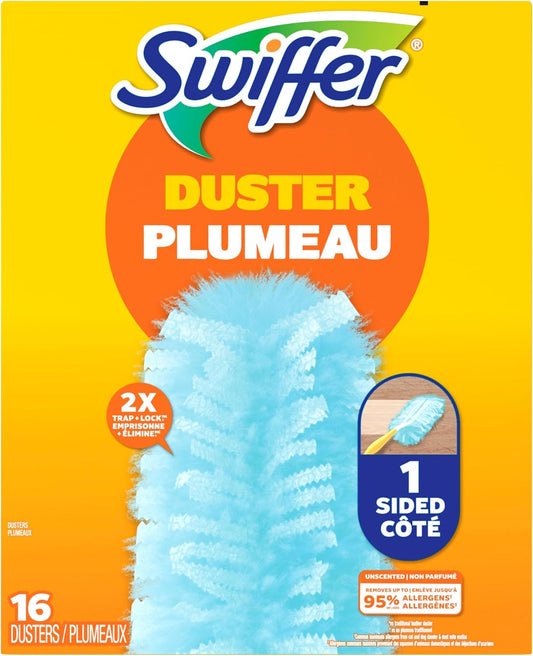 Swiffer Dusters Refill for Cleaning, Feather & Microfiber Duster Alternative, Unscented, 16 Count