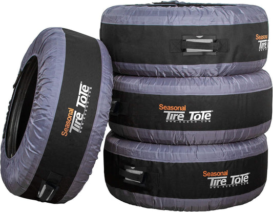 Kurgo Seasonal Tire Totes, Spare Tire Cover, Portable Wheel Bags, Winter Tire Cover, Handle for Easy Transportation, Universal Fit, Machine Washable, Fits Tires 22€ to 31€, Includes 4 Tire Totes