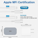 iPhone Charger Apple Charger, [Apple MFi Certified]2 Pack Apple Type C Wall Charger Block with 2 Pack [6FT&10FT] Long USB C to Lightning Cable for iPhone 14/13/12/12 Pro Max/11/Xs Max/XR/X,AirPods Pro