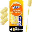 Swiffer Duster Kit with 3ft Extendable Handle, Heavy Duty Dusting Starter Kit with 4 Refills, for Ceiling Fans, Vents and Hard to Reach Places