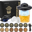 ComboJoy Electric Whiskey Smoker Kit with LED – 6 Flavors Wood Chips, Whiskey Glass & Ice Cube Mold – Rechargeable Cocktail Smoker, Old Fashioned Bourbon Gifts for Men, Dad, Husband -Black
