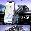Phone Holder Car, 3-in-1 Universal Car Phone Holder Mount Windshield Dashboard Air Vent Cell Phone Car Mount Hands Free Car Phone Handlebar Mount for iPhone Android Smartphone Handlebar Accessories