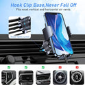 Blukar Phone Holder Car, Air Vent Car Phone Mount with Upgraded Ultra Stable Hook Clip, 360° Rotation, One Button Release Cellphone Holder for iPhone, Google, Galaxy and All Mobile Phones