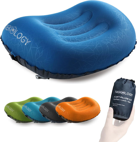 TREKOLOGY Pillow ALUFT 2.0, Camping Pillow for Sleeping, Inflatable Pillow, Inflatable Travel Pillow Camp Pillow, Oreiller de Voyage Backpacking Pillow Comfy Air Pillow