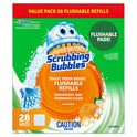 Scrubbing Bubbles Toilet Bowl Cleaner, Fresh Brush Toilet Bowl Cleaning Flushable Refills, Citrus Scent, 28 Refills Total