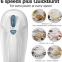 Hamilton Beach 6-Speed Electric Hand Mixer for Baking, 250W, QuickBurst, Snap-On Storage Case, Traditional Beaters & Whisk, White (62682G)