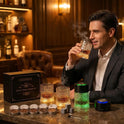 Electric Whiskey Smoker Kit,Rechargeable Cocktail Smoker Kit with 2 * 360° Rotating LED Whiskey Glass, 4*Ice Wine Stone and 6*Wood Chips, Bourbon Whiskey Gift Ideas for Men/Dad/Husband