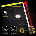 LEXIVON 2 in 1 Digital Laser Tape Measure | 130ft/40m Laser Distance Meter Display On Backlit LCD Screen with 16ft/5m AutoLock Measuring Tape | Ft/Inch/Fractions/M/mm(LX-201)