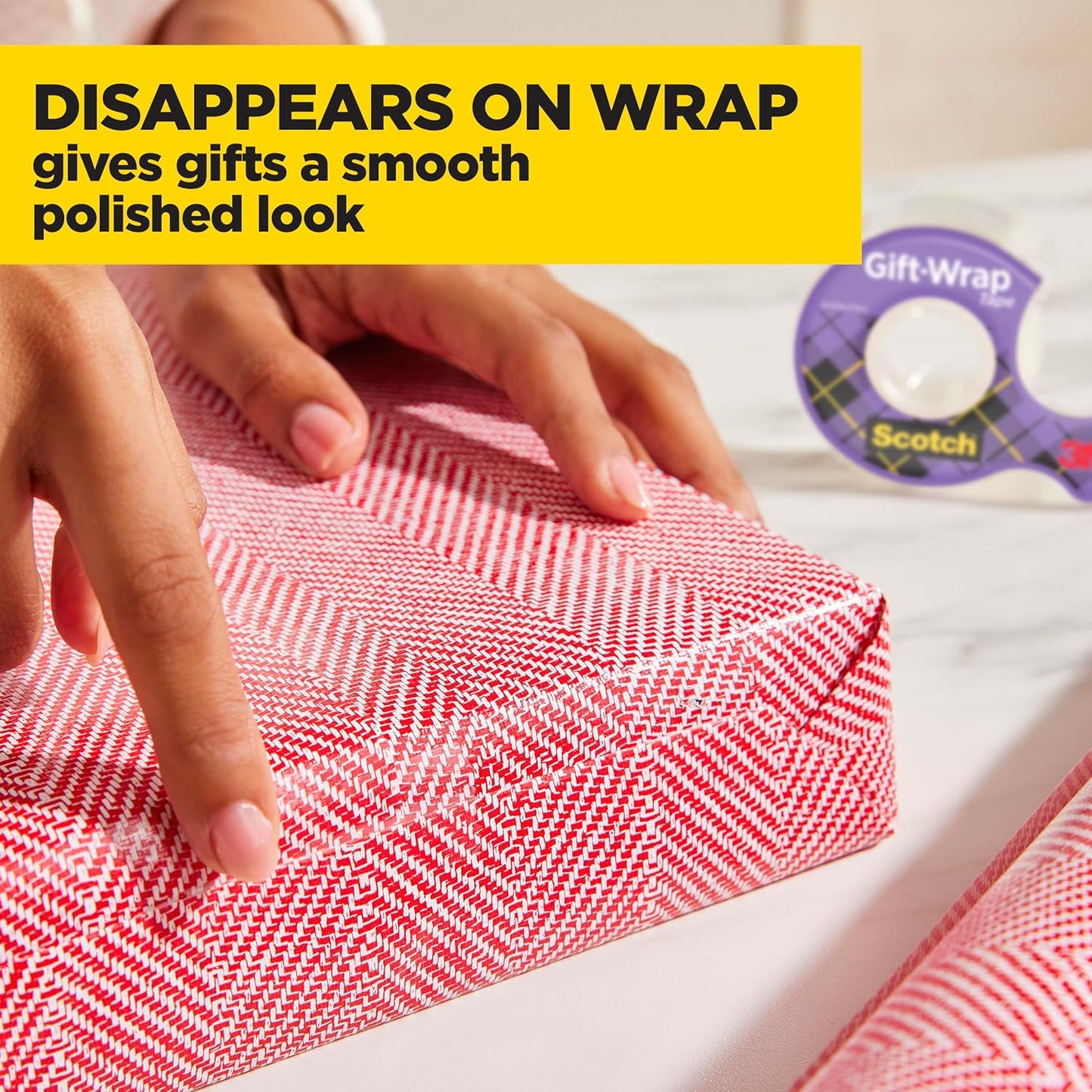 Scotch Tape Gift Wrap Tape, 19mm Wide x 10.1m, 3 Rolls in Dispensers