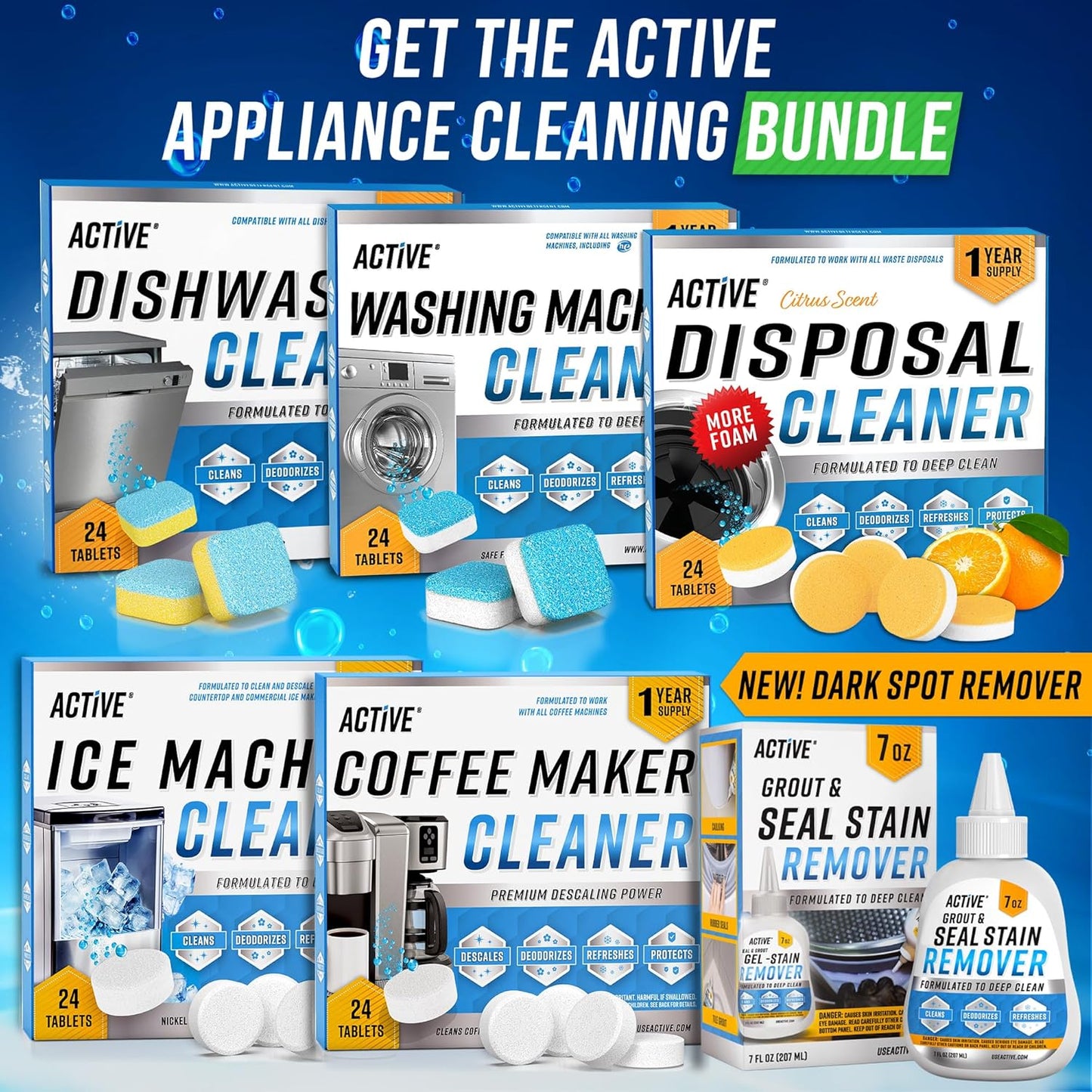 Dishwasher Cleaner And Deodorizer Tablets - 24 Pack Deep Cleaning Descaler Pods Formulated To Clean Dish Washer Machine, Natural Limescale Remover, Hard Water, Calcium, Odor - 12 Month Supply