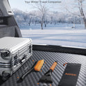 AstroAI 27" Snow Brush and Detachable Ice Scraper with Ergonomic Foam Grip for Cars, Trucks, SUVs (Heavy Duty ABS, PVC Brush, Orange)