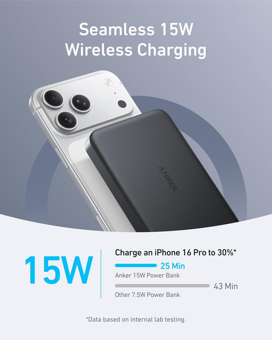 Anker MagGo Power Bank, Ultra-Slim 10,000mAh Magnetic Battery Pack