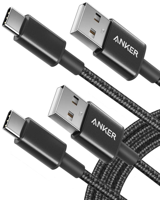 Anker USB C Cable, [2-Pack, 6 ft] Type C Charger Premium Nylon USB Cable