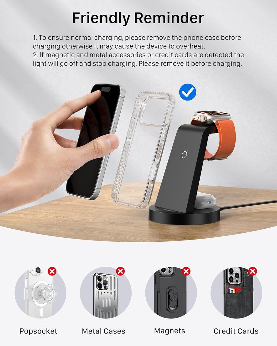 Anlmz 3 in 1 Charging Station for iPhone