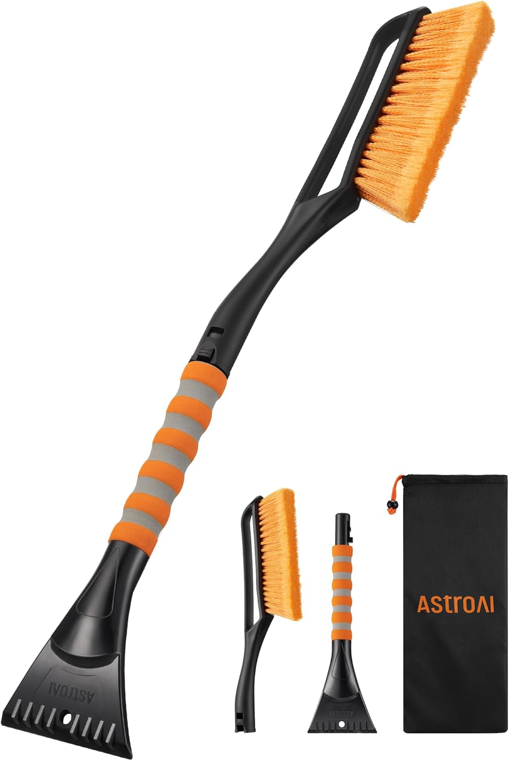 AstroAI 27" Snow Brush and Detachable Ice Scraper with Ergonomic Foam Grip for Cars