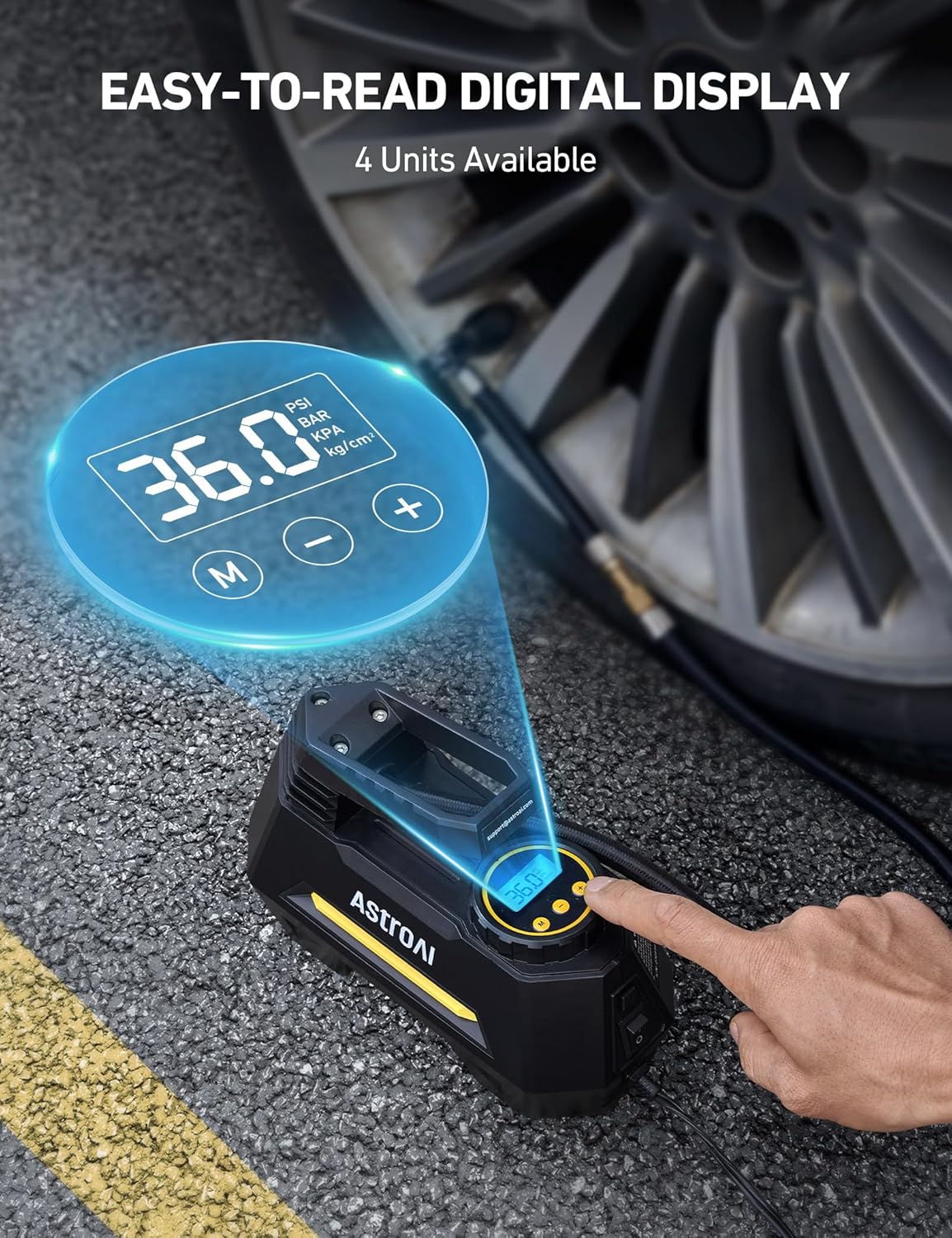 AstroAI AIRUN H Tire Inflator Portable Air Compressor Air Pump for Car Tires-Car Accessories