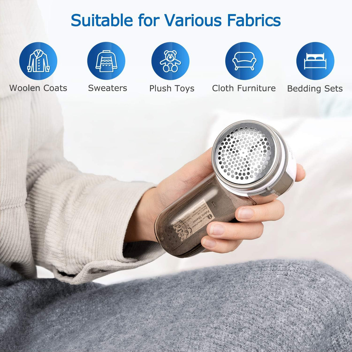 BEAUTURAL Fabric Shaver and Lint Remover, Sweater Defuzzer with 2-Speeds