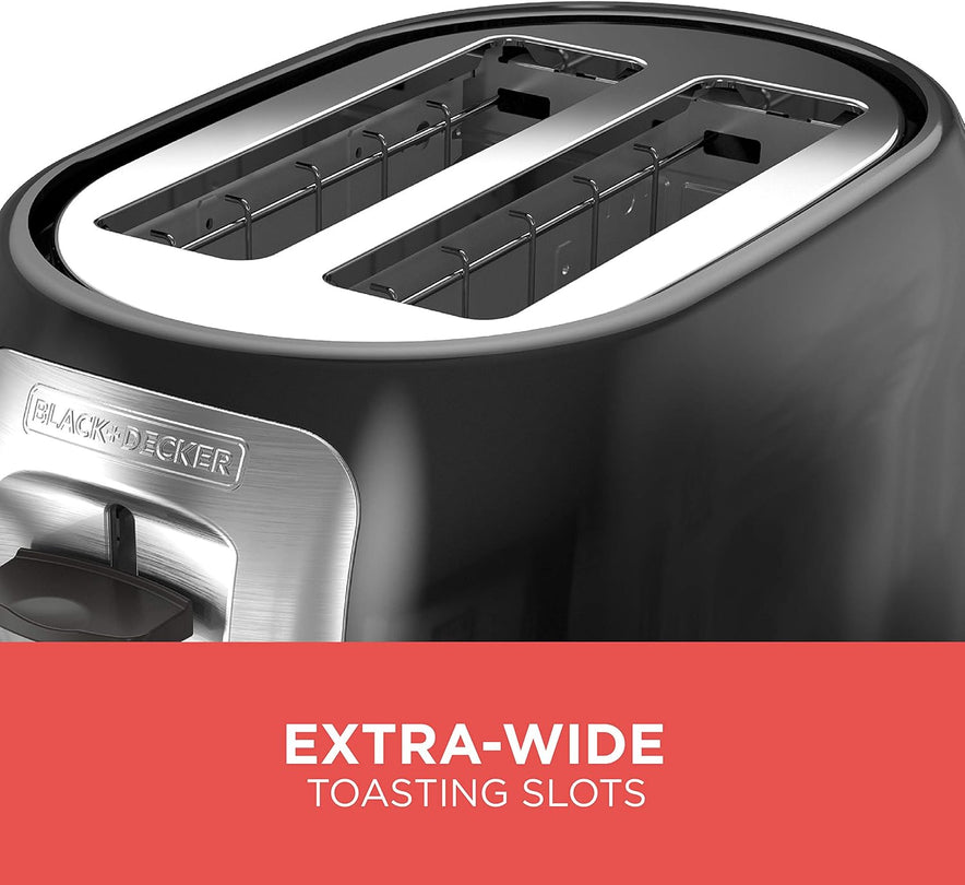 BLACK+DECKER 2-Slice Extra Wide Slot Toaster, Classic Oval