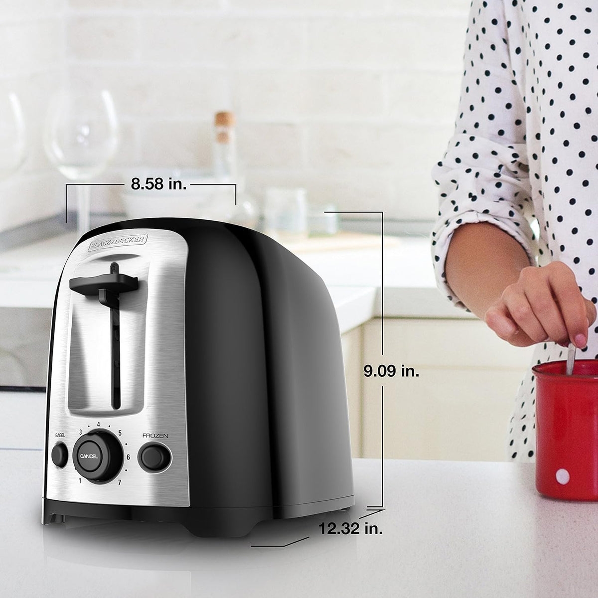 BLACK+DECKER 2-Slice Extra Wide Slot Toaster, Classic Oval