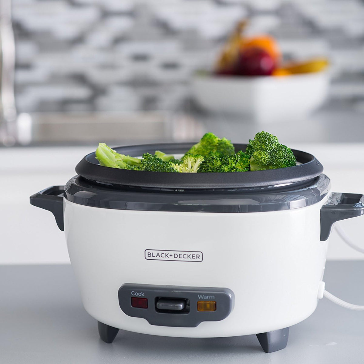 BLACK+DECKER 2-in-1 Rice Cooker & Food Steamer - 6-Cup Capacity, Automatic Keep Warm